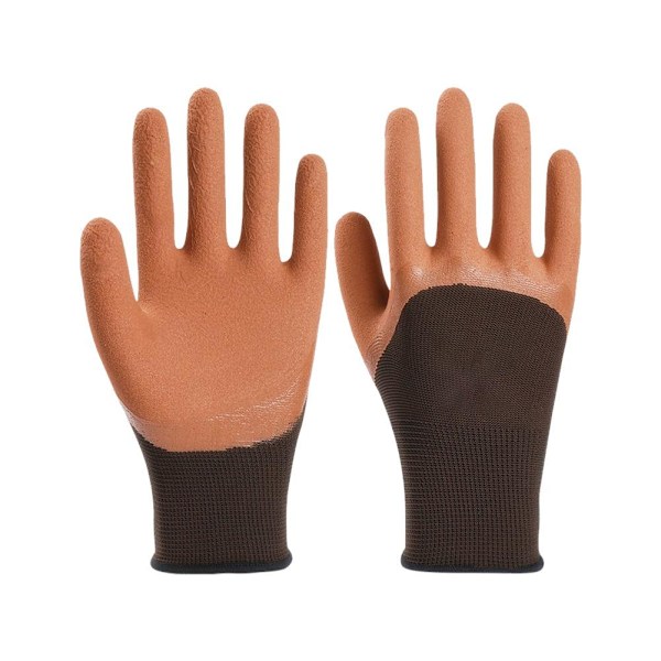 1 par skyddande säkerhetsarbetshandskar färgning nylon mekanikerhandskar C5N9 F9 D1J3  coffee 1 pair