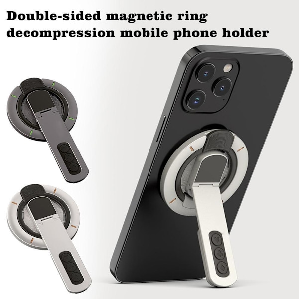 Dubbelsidiga Magnetiska Telefonringar Ställ Telefon Grepp Hållare Ställ för MagSafe^ white 1pcs