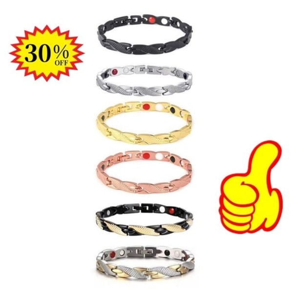Magnetisk Läknings Terapi Artrit Armband Hälsosam Viktminskning Smärtlindring .ny Golden One size