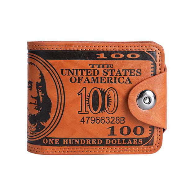 Herr US 100 Dollar Sedel Läder Bifold Kort Foto Plånbok Hållare =`~ E6T8 Z1C1