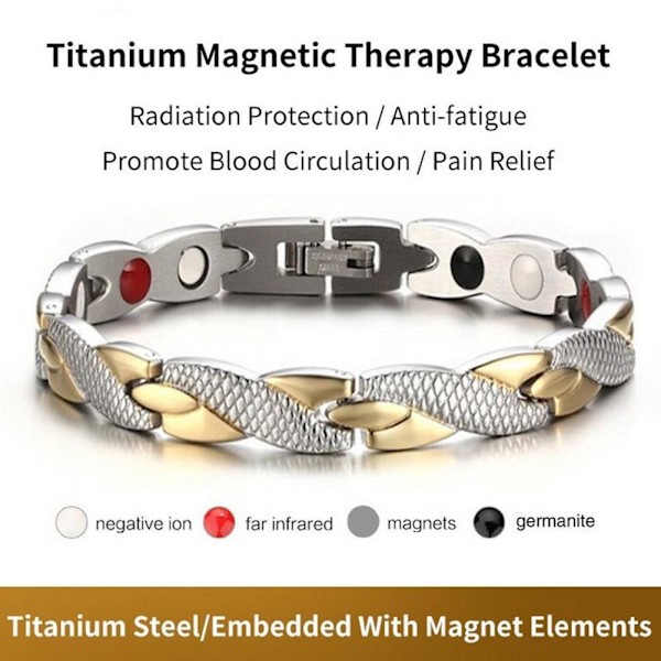 Magnetisk Läknings Terapi Artrit Armband Hälsosam Viktminskning Smärtlindring .ny Golden One size