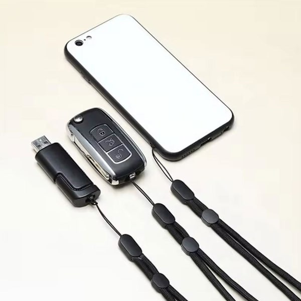 Anti-förlorad Lanyard Mobiltelefonfodral Nyckelring Justerbar Kort Handledsrem .' ы◆ black and white one size 