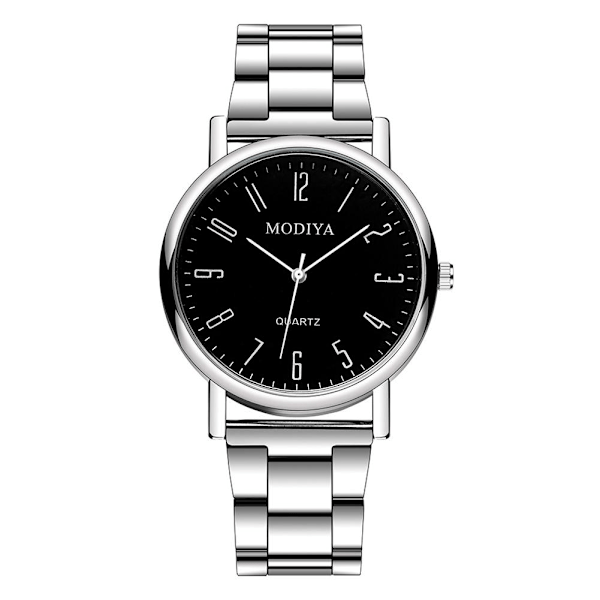 Herr Quartz Klocka Rostfritt Stål Armband Affärsklocka Mode Enkel Legeringsklocka För E7T0 Black Digital scale