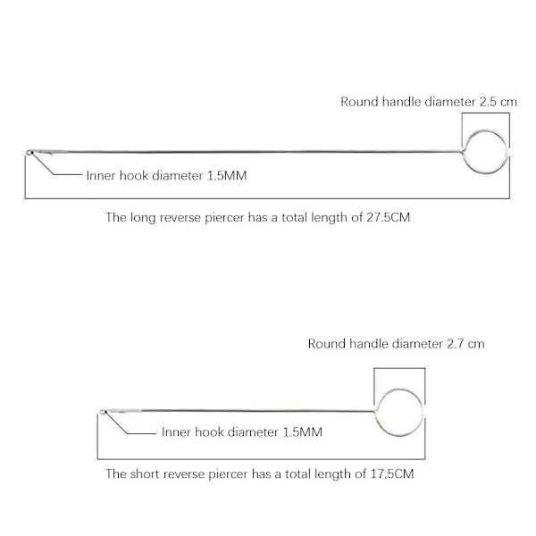 Loop Turner-verktyg för silikonpärlor, nålkrok med tungkrokverktyg. ■д △з long 26.5cm