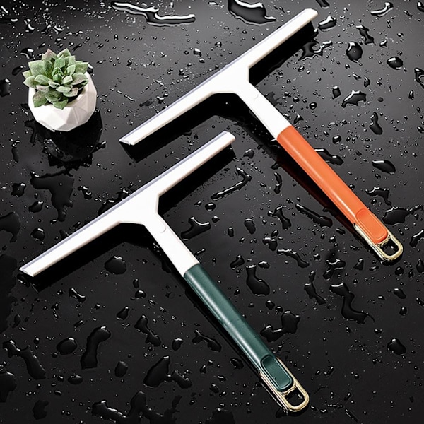 Mjuk Badrums Glas Skrapa Fönsterputsare Borste Fönsterskrapa Dusch Badrum S2t6 dark green 1pcs