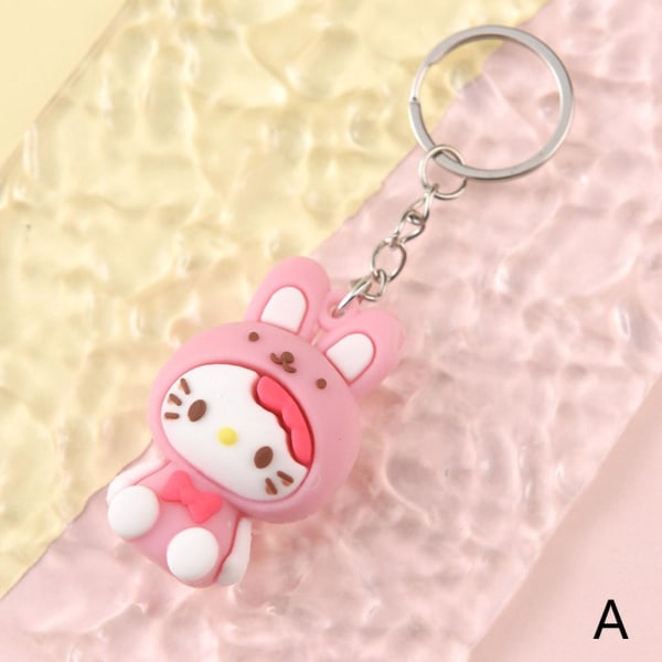Tecknad Sanrio mjuk gummidocka nyckelring hängande nyckelring KT Cat one size