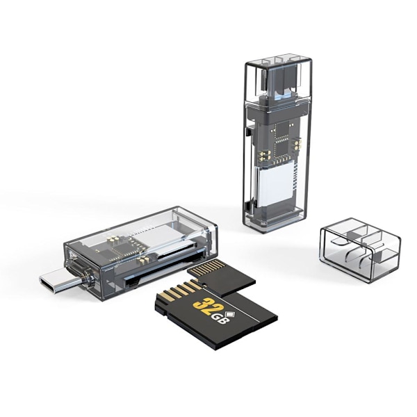 2 i 1 Typ C och USB 3.0 SD-kortläsare, kortläsare USB 3.0 Ty usb 1pcs