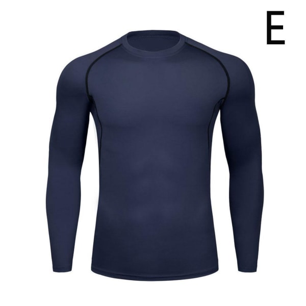 Compression Running T-shirt Fitness Tight Långärmad Sport Tshi grey XL
