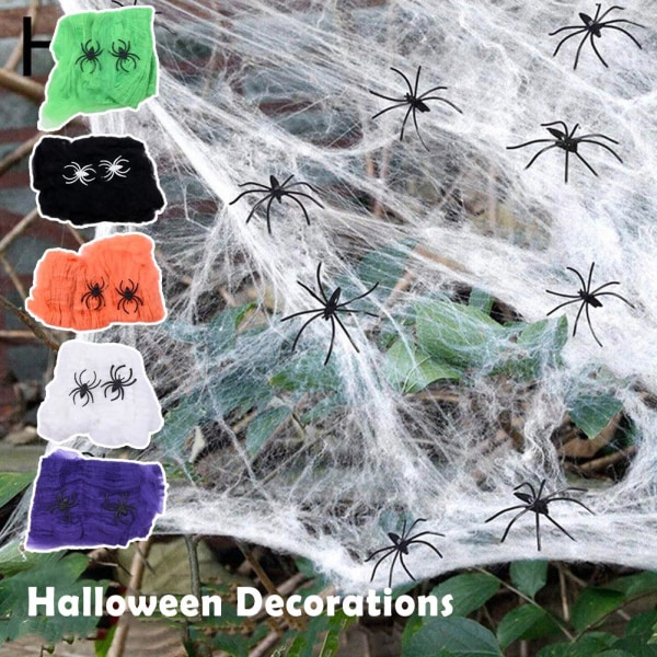 JHIALG spindelnät Halloween dekorationer, simulering falsk spindel black 1pcs