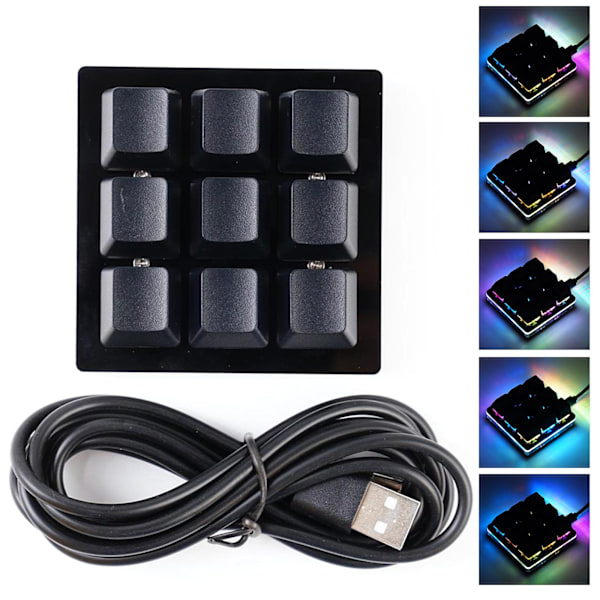 9-knapps Makro Multifunktionell Knappsats Portabelt Mekaniskt Tangentbord För Gaming G0F6 2021 W5P1 S2D3