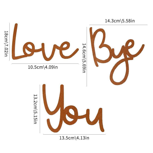 Love You Bye Träskylt Träväggdekoration Alla hjärtans dag Heminredning T5 F3N7 Black One size
