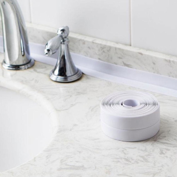 Vattentät Tätningsremsa Anti-mögel Badrum Kök Badkar Dusch Handfat Dörr E5I5 white one-size