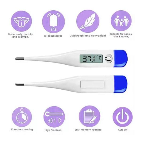 Elektronisk Termometer Digital Medicinsk Vuxen Barn Temperaturmätare