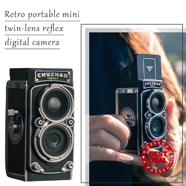 Initial Fotosimulering Dubbel Reflex Digitalkamera Mini Portabel Liten Ccd Retro R7t2