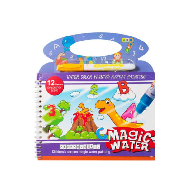 Graffiti vattenbokleksaker för barn 2~4 år gamla barn Magic W dinosaur world 1set