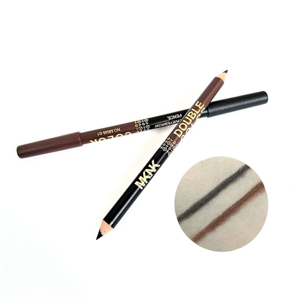 2-i-1 Eyelinerpenna Vattentät Mjuk Långvarig Dubbelanvändning Svart Eyeliner black+brown 1.1g