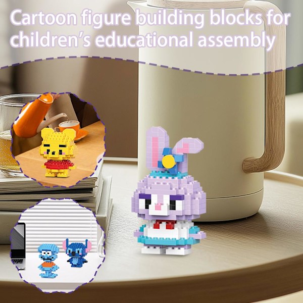 Pedagogisk Byggleksak för Barn med Mikropartiklar, Tecknad Modell, Pussel, Pojkleksak W2 Stitch 1set