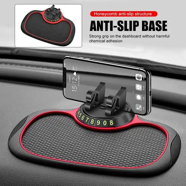 Biltelefonhållare Pad Mat - Anti-halk Dashboard Pads 3 i 1 Bil D black one-size