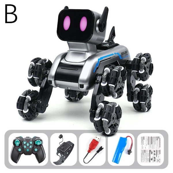 Fjärrkontroll Robot Hund Leksak Barn 2.4Ghz Geststyrning Stunt R dual control 1pcs