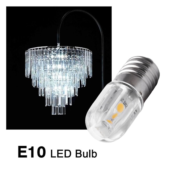 2/6/10X 6V/12V E10 COB LED Skruv Sockel Ficklampslampa Vit/Varm✨✨ 6V white 2pcs