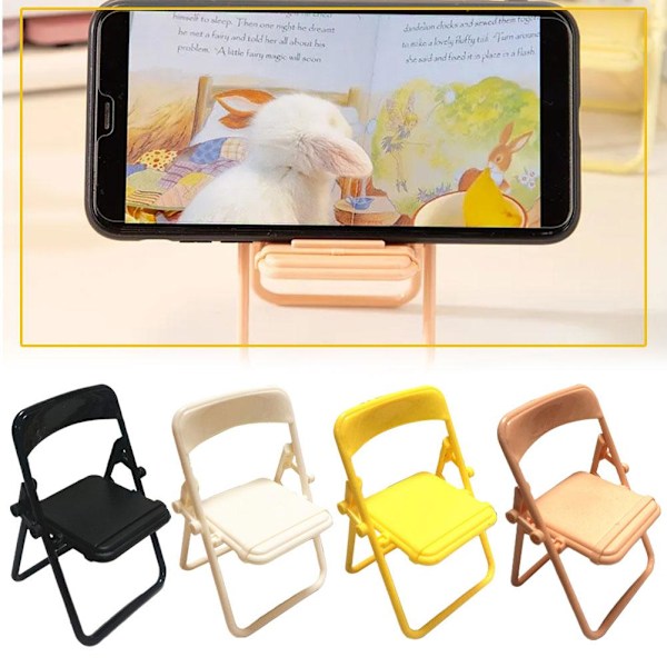 Julstrumpa Mini Fällbar Stol Telefonställ Telefonhållare 1/4 AU Snabb white 1pcs