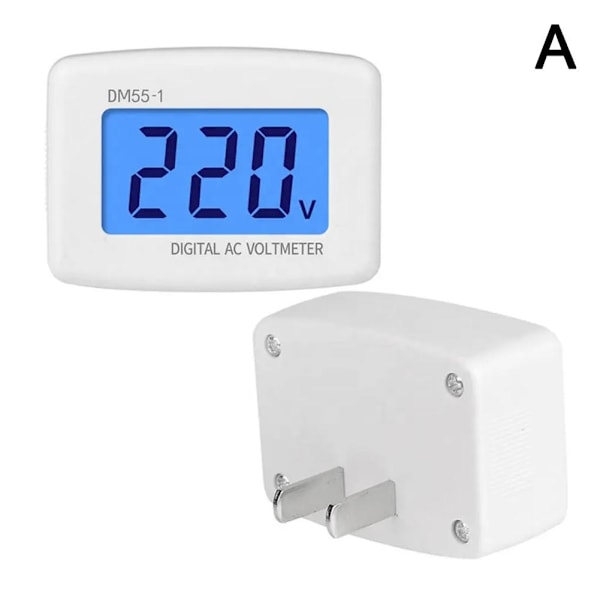 LCD Digital AC 110V-220V Voltmeter Plug-in Hemspänningsmätare T US one-size