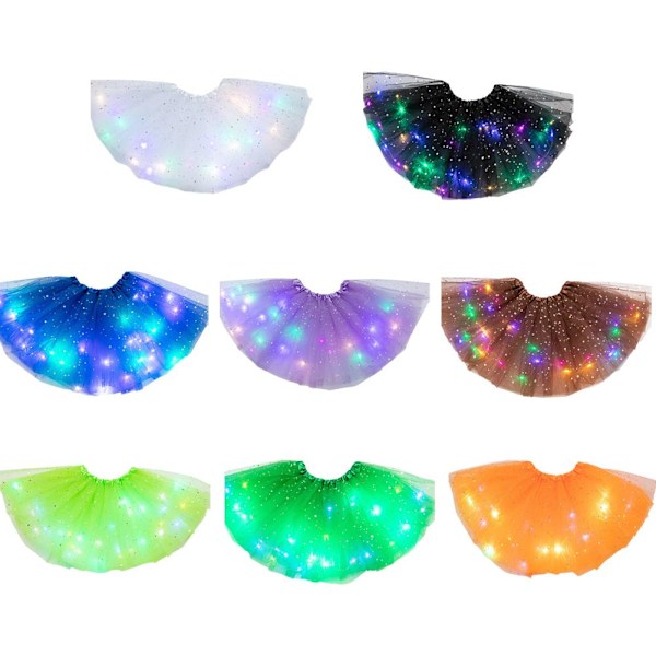 Mode Tutu Kjole Stjärn Paljett Ljusande Kjole Kreativa Ljusremsor Led Kjole B6p9 Purple One size