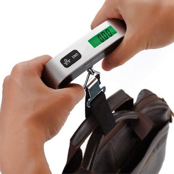 Bagagevåg 110lb 50kg Bärbar Rese LCD Digital Vikt Varm Hängande G2R0