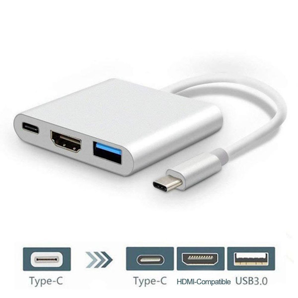 USB-C HUB Adapter Type-C till USB HDMI-kompatibel 4K Adapter Anslutning Ny