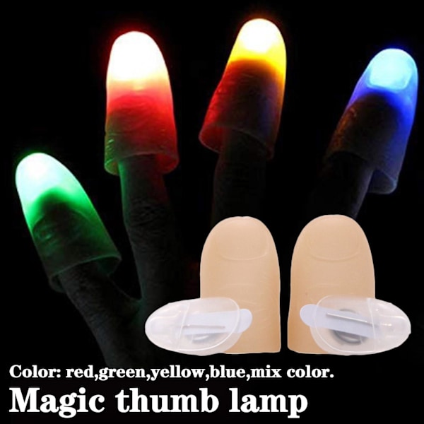 2x LED Finger Tummar Ljus Röd Färg Magisk Rekvisita Party Lampa Show` Bar❀ green one-size