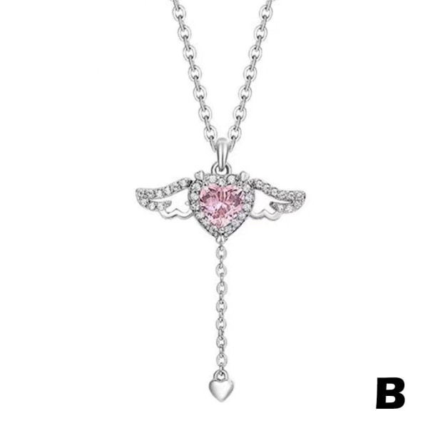 Angel Wings Halsband Romantisk Angel nyckelbenskedja Pink One size
