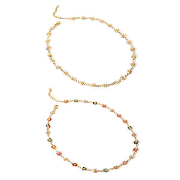 Liten Daisy Blomsterhalsband, Solroshalsband, Färgglada Blommor, V6N3 X7P4 Mixed colors 1pcs