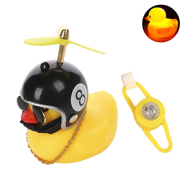 Bil Söt Liten Gul Anka Med Hjälm Propeller Vinddriven Anka Bil Styling Ornament U4e1 011 Vibration light + fixing belt