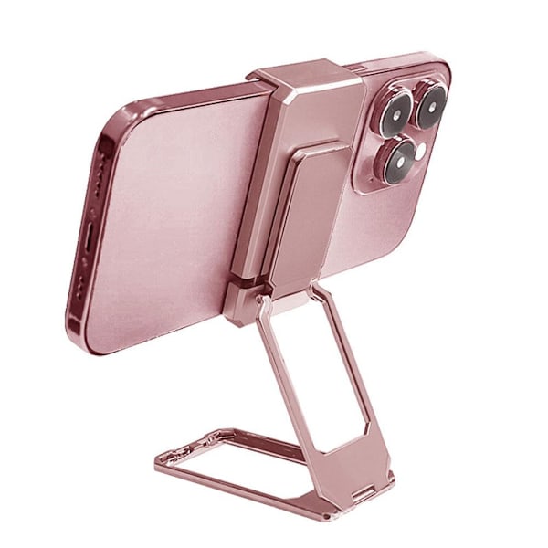 360° Roterande Vikbart Ställ Ryggklämma Telefonringhållare Skrivbord Metall Multi Finger Justerbar P6l0 rose gold 1pcs