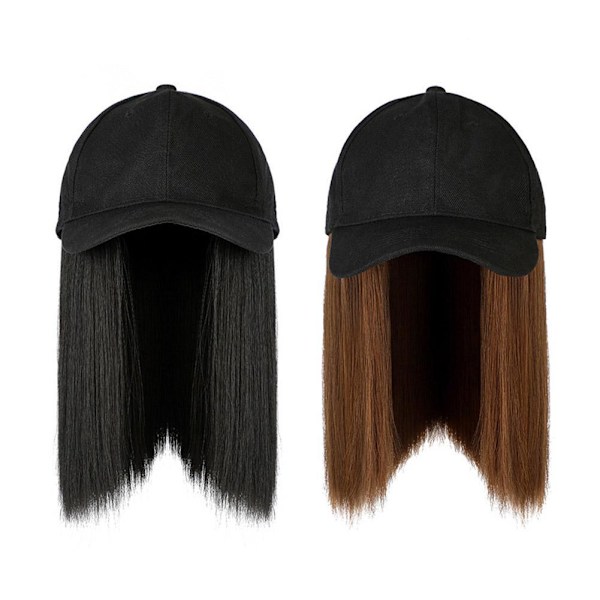 Perukhatt Integrerad Dam Sommar Mode All-Match Lot M6 Konstgjord Peruk K8H5 Dark Brown Black Duck Tongue