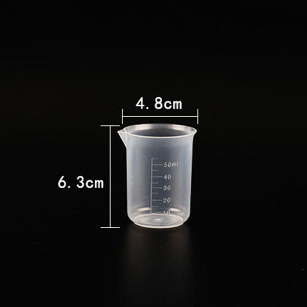 Transparent plastbägare med graderad köksbakning TransparentB 50ml