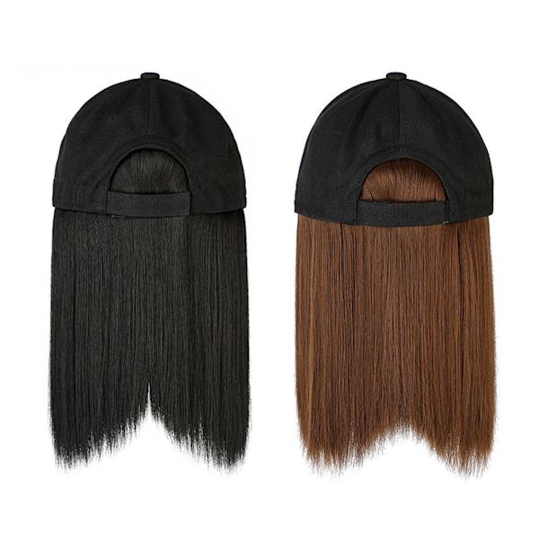 Perukhatt Integrerad Dam Sommar Mode All-Match Lot M6 Konstgjord Peruk K8H5 Dark Brown Black Duck Tongue