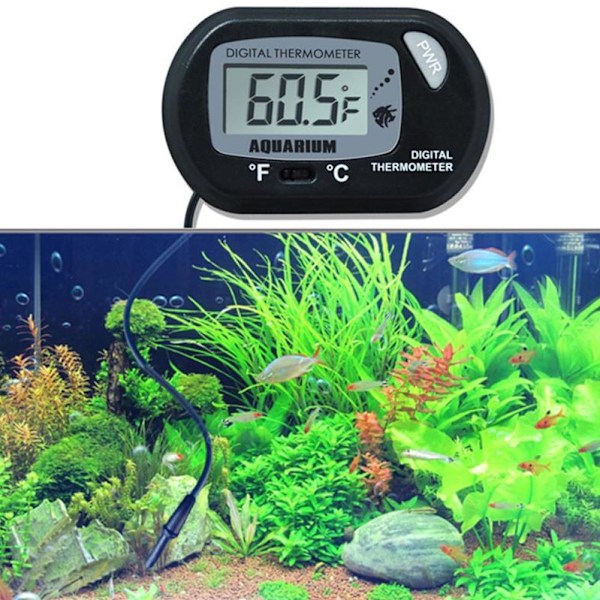 Digital LCD-display termometer akvarium fisk tank temperatur W black One-size