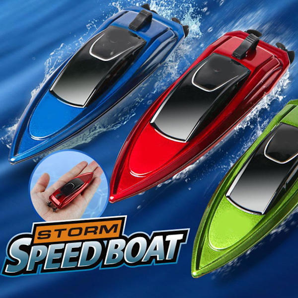 Mini RC-Båtar Höghastighetsracerbåt Dubbla Motorer 2.4G Fartygsfjärrkontroll J0F9 Green 1pcs