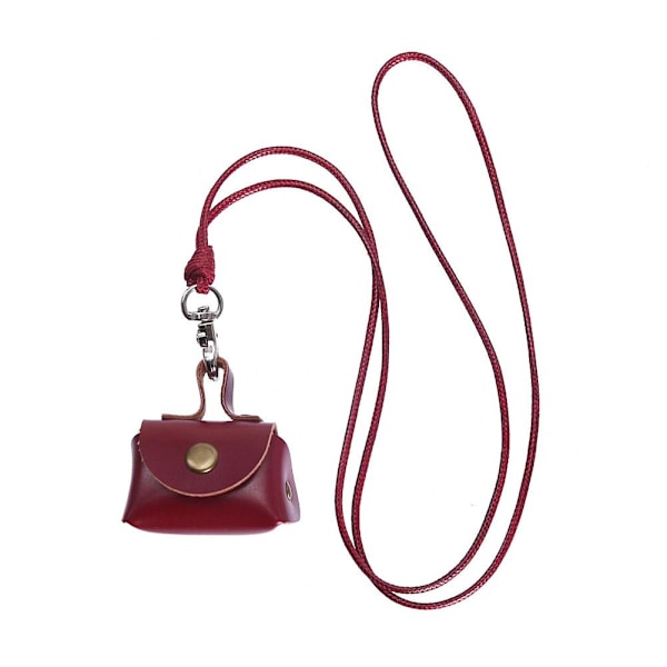 Liten Väska Halsband Vintage Läder Myntväska Väska си D7D4 O7F2 R1P5 Red 1pcs