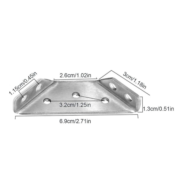 Triangel Fäste Möbelstöd Förtjockad Universal Q4E3 silveryA one-size 8pcs