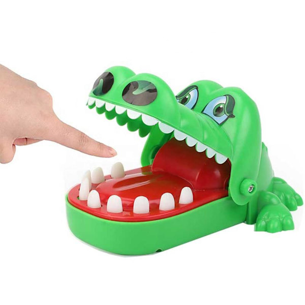 Klassisk Krokodil Bärbar Leksak Mun Tandläkare Bita Finger För Familj Barn FAAU- crocodileA M 13cm