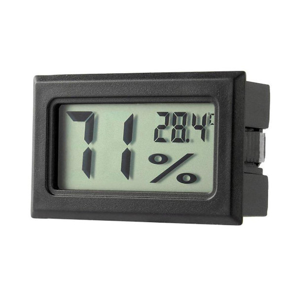 Mätare Termometer Hygrometer Digital LCD Temperatur Mini black One-size
