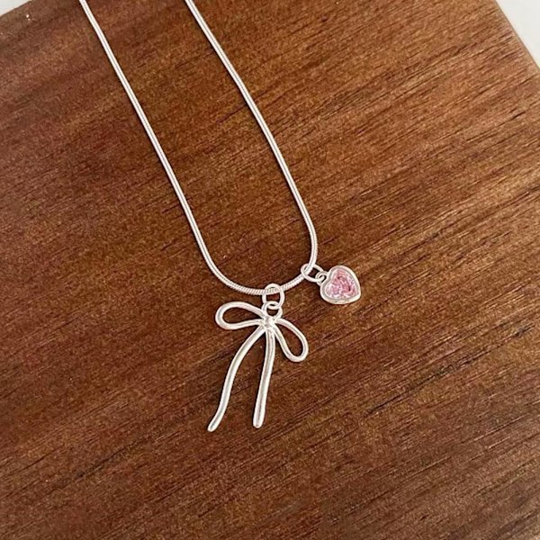 Rosett sweetheart ormben halsband lätt lyx all-match söt nyckelben W1E3 Earrings One size