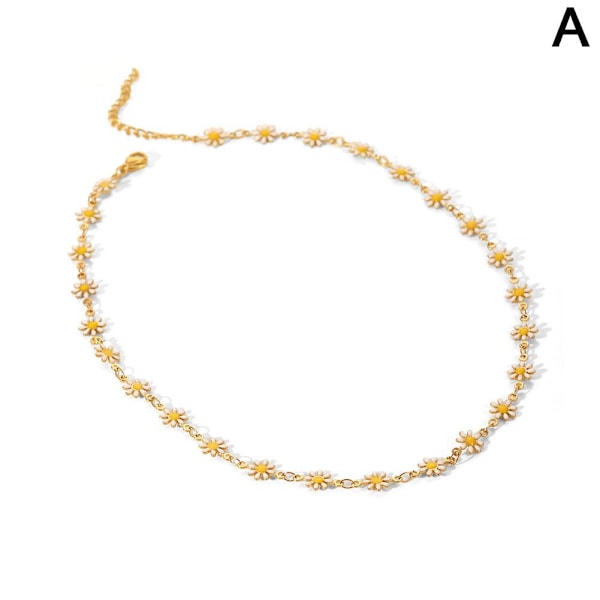 Liten Daisy Blomsterhalsband, Solroshalsband, Färgglada Blommor, V6N3 X7P4 Mixed colors 1pcs