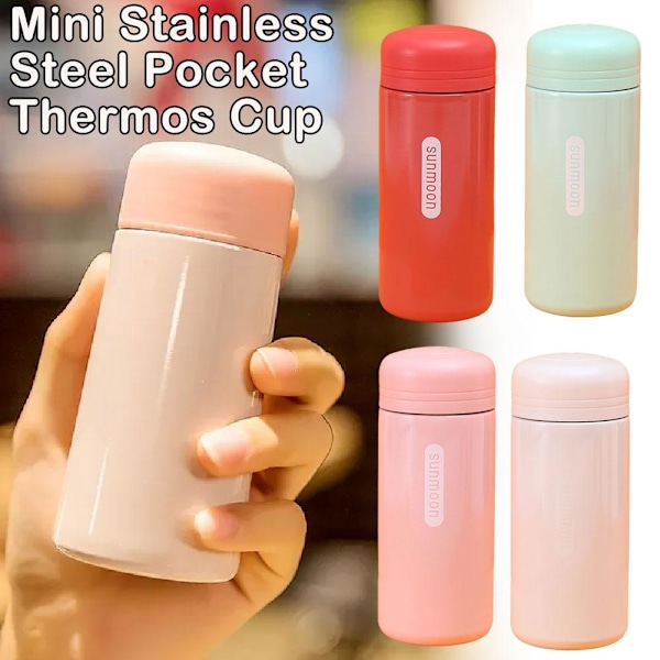 304 Rostfritt Stål Mini Termosflaska 150ml Vakuumflaska Te Enkel Isolerad Rese Ficka N7 Pink 150ml