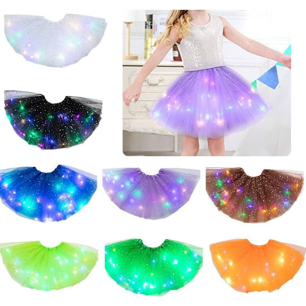 Mode Tutu Kjole Stjärn Paljett Ljusande Kjole Kreativa Ljusremsor Led Kjole B6p9 light greenlight green One size