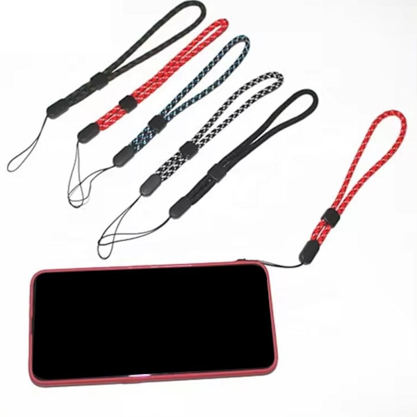 Anti-förlorad Lanyard Mobiltelefonfodral Nyckelring Justerbar Kort Handledsrem .' ы◆ black and white one size 