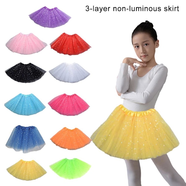 Glitter Barn Mesh Kjol Flickors Dansuppvisning Halv Kjol M5Y7 Kropp L4L5 Red 1pcs
