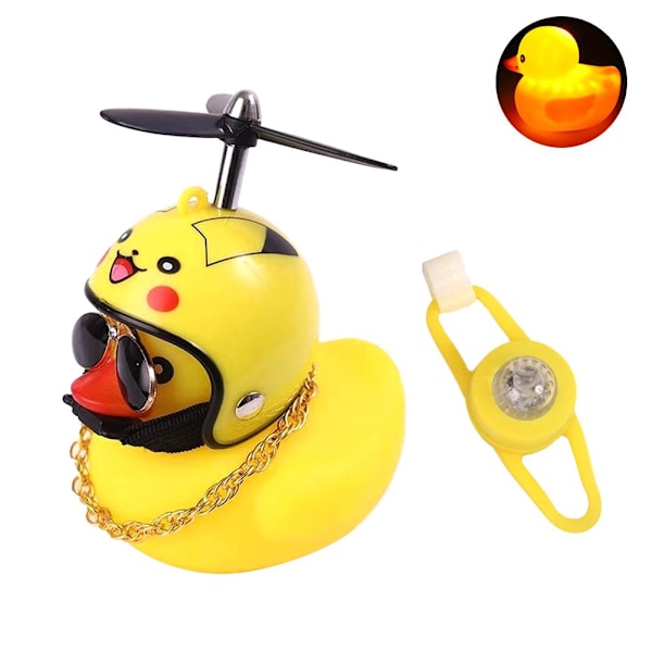 Bil Söt Liten Gul Anka Med Hjälm Propeller Vinddriven Anka Bil Styling Ornament U4e1 008 Vibration light + fixing belt